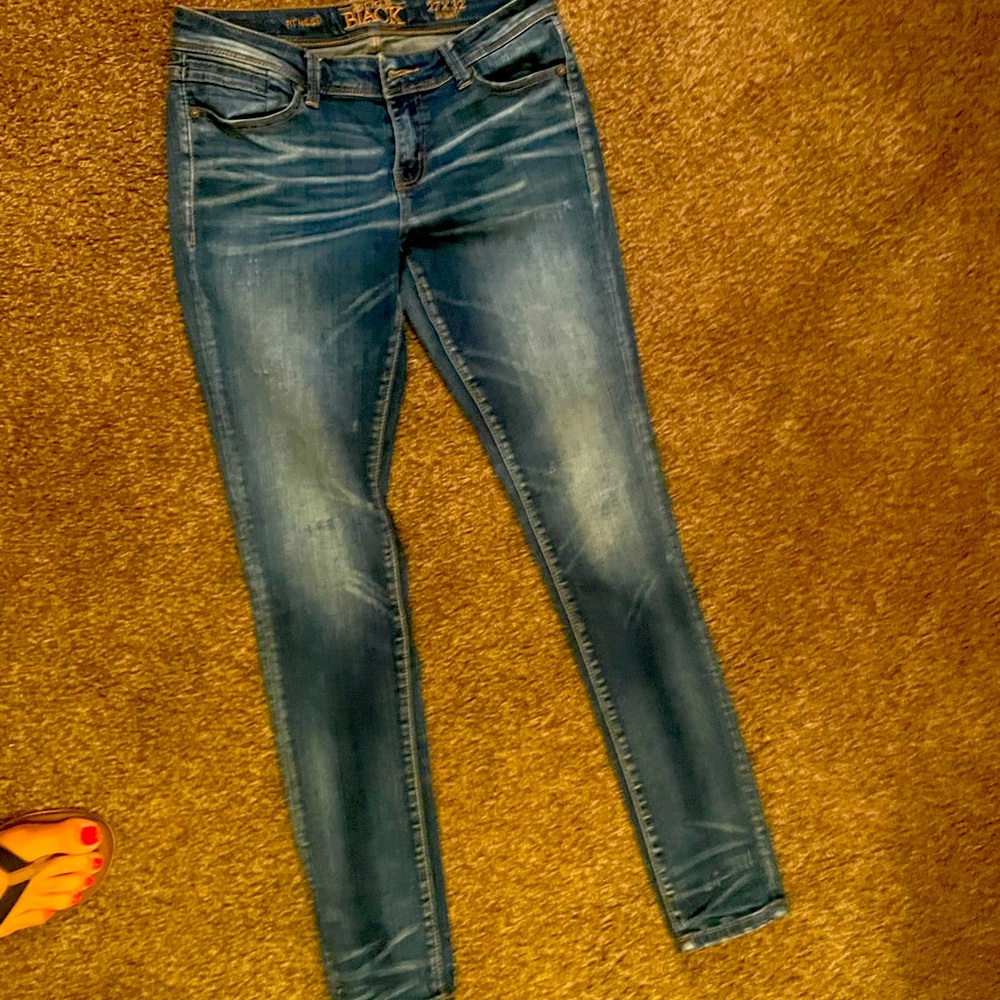Buckle black jeans skinny